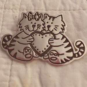 Mexican Sterling silver cat pin..Gift for Valentines Day!!!